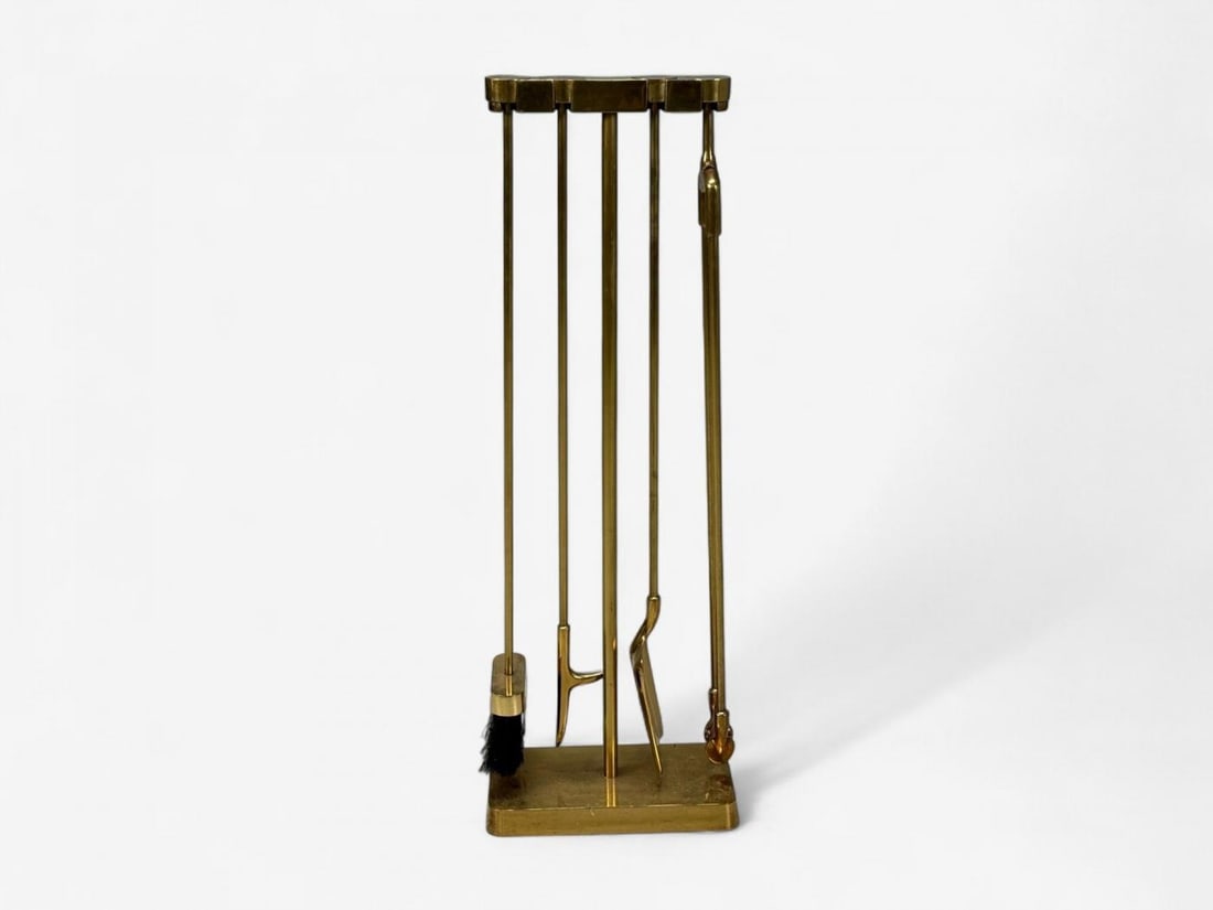 Bronze Fireplace Tool Set with Stand, USA, 20th c. - 9