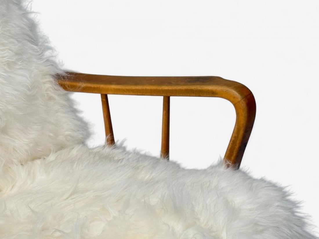 Danish Modern, Beech, Mongolian Fur, Lounge Chair, Denmark, 1950s - 10