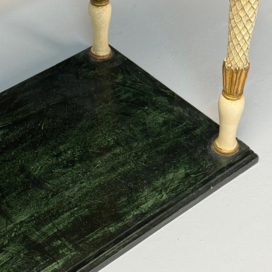 Maison Jansen Neoclassical Style Console Tables, Carved Wood, Green Marble - 12
