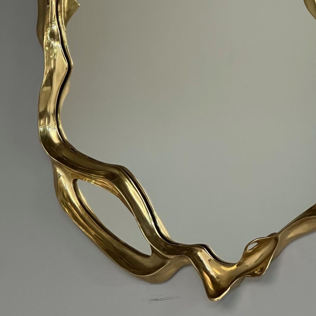Contemporary, Organic Modern, Surrealist Bronze Wall Mirrors, Free Form - 11