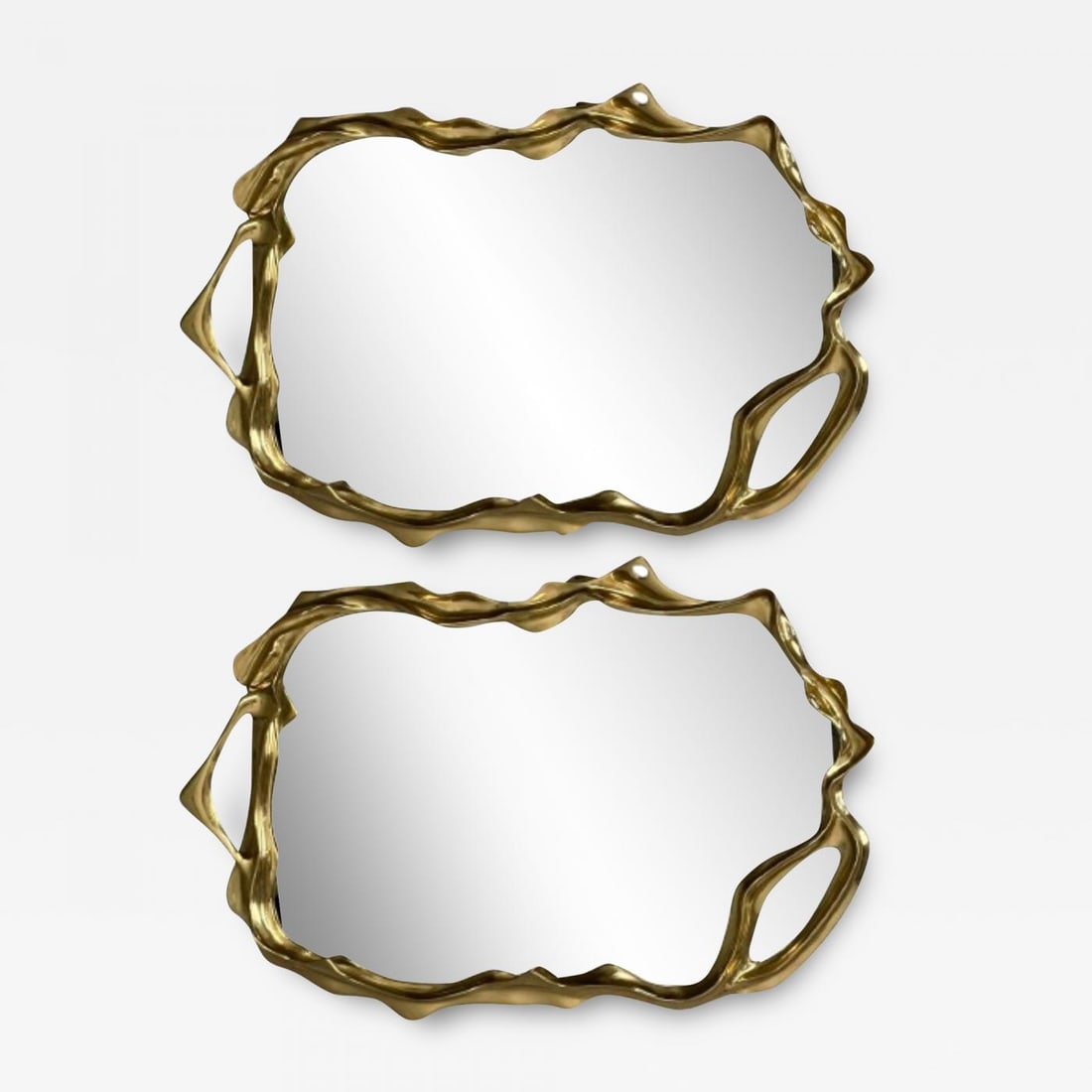 Contemporary, Organic Modern, Surrealist Bronze Wall Mirrors, Free Form (1 of 12)