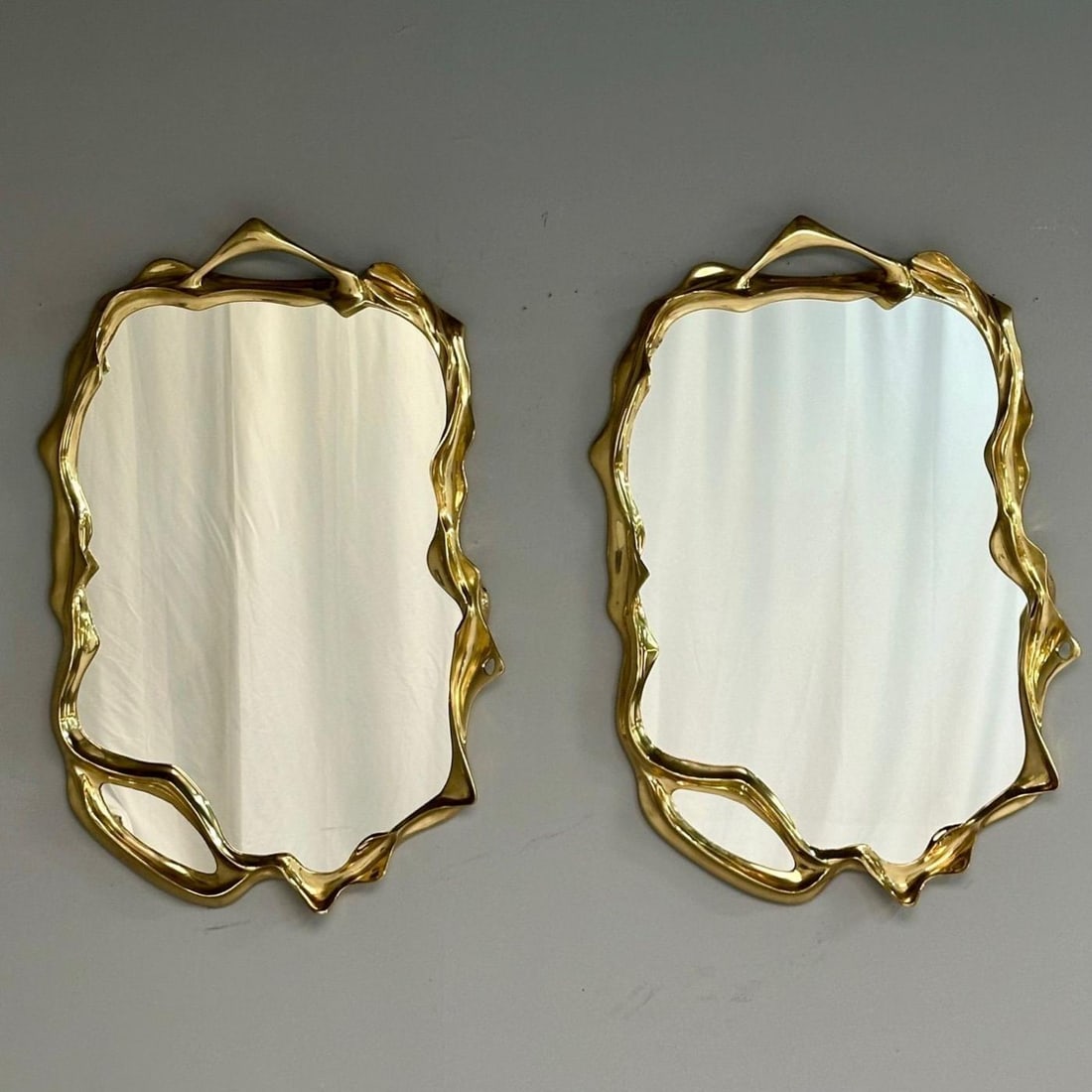 Contemporary, Organic Modern, Surrealist Bronze Wall Mirrors, Free Form - 3