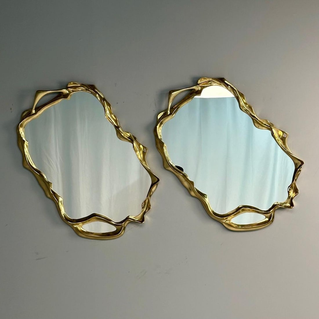 Contemporary, Organic Modern, Surrealist Bronze Wall Mirrors, Free Form - 5