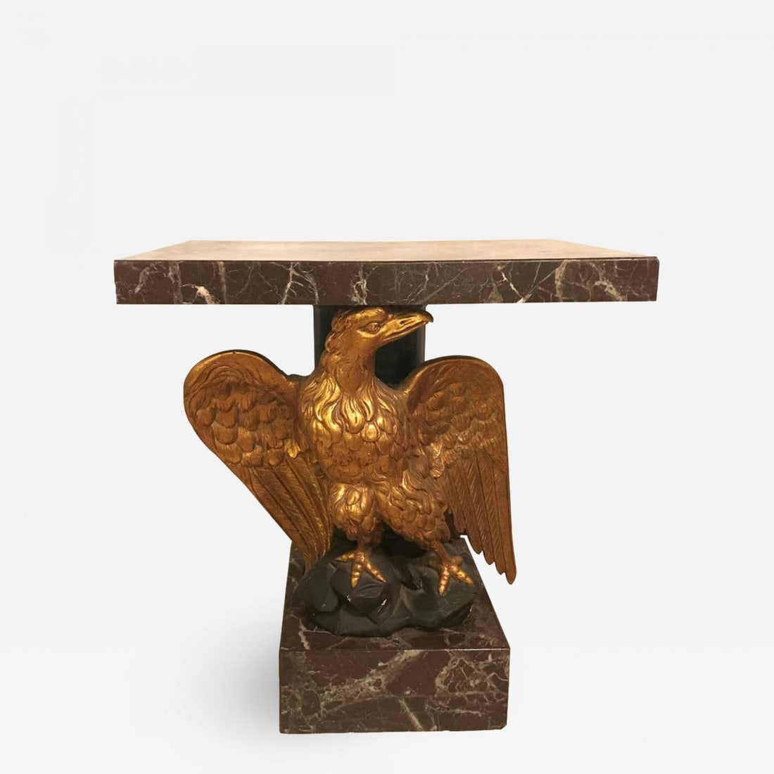 Large Gilded Eagle Marble-Top Console or Pedestal (1 of 11)