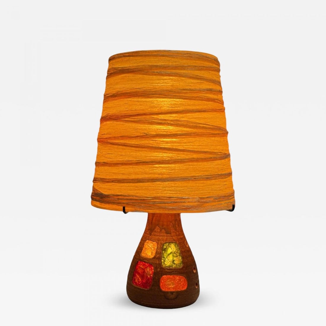 Accolay, Ceramic, Stained Glass, Spun Resin, Table Lamp, France, 1960s (1 of 12)