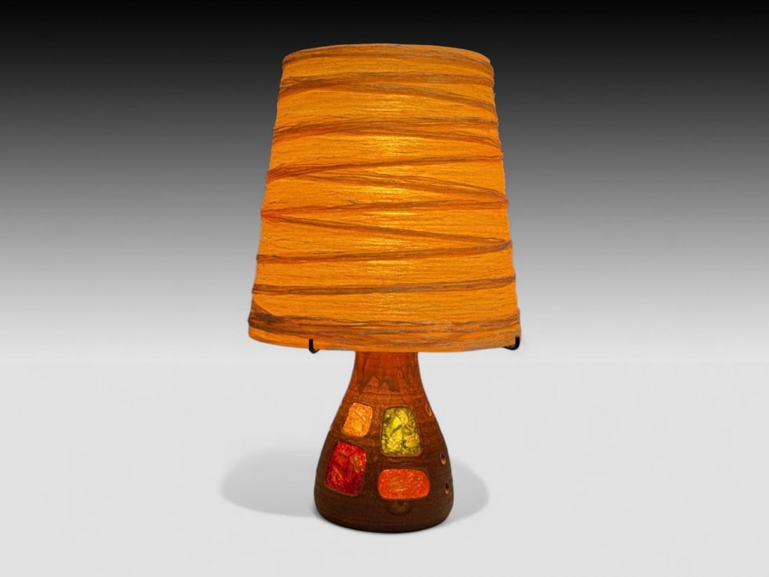Accolay, Ceramic, Stained Glass, Spun Resin, Table Lamp, France, 1960s - 3