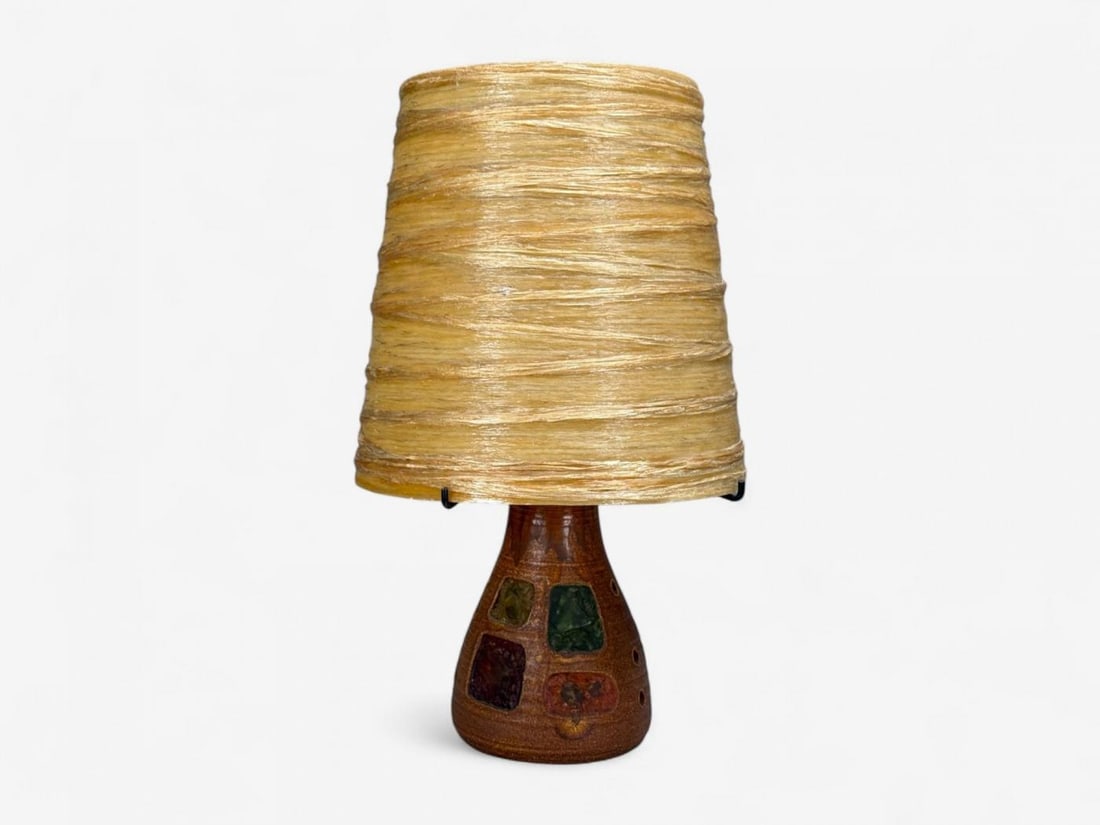 Accolay, Ceramic, Stained Glass, Spun Resin, Table Lamp, France, 1960s - 4