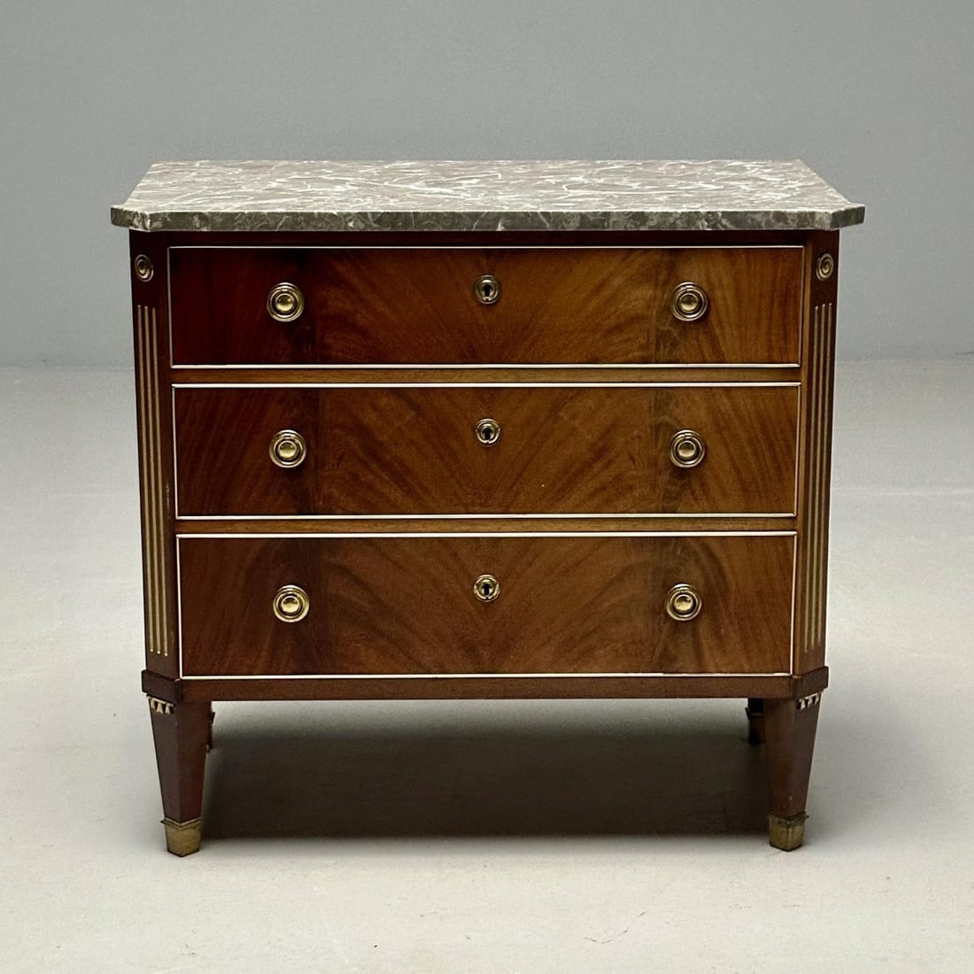 Gustavian, Louis XVI Style, Commode, Marble, Brass, Sweden, 1960s - 4