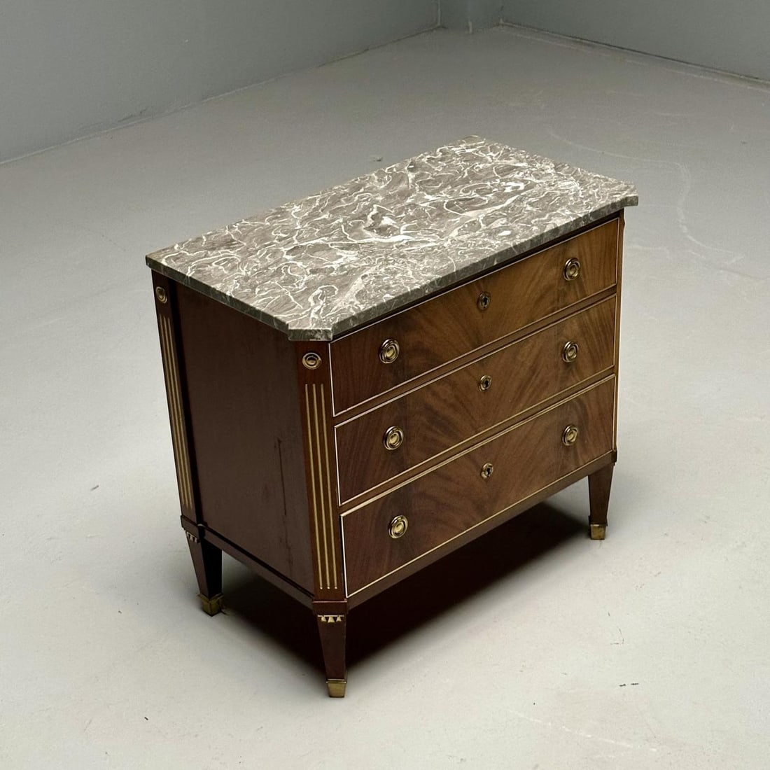 Gustavian, Louis XVI Style, Commode, Marble, Brass, Sweden, 1960s - 5