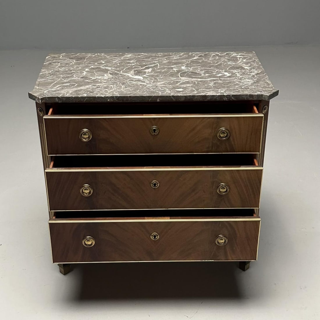 Gustavian, Louis XVI Style, Commode, Marble, Brass, Sweden, 1960s - 6