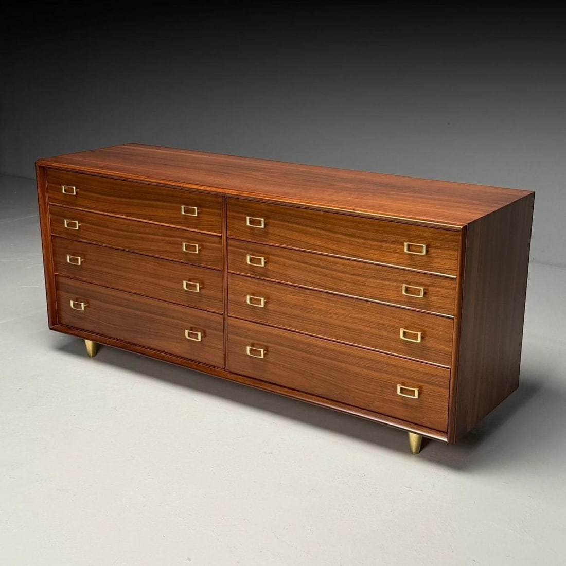 Paul Frankl, John Stuart, Mid-Century Modern, Dresser, Walnut, Brass, USA, 1950s - 5