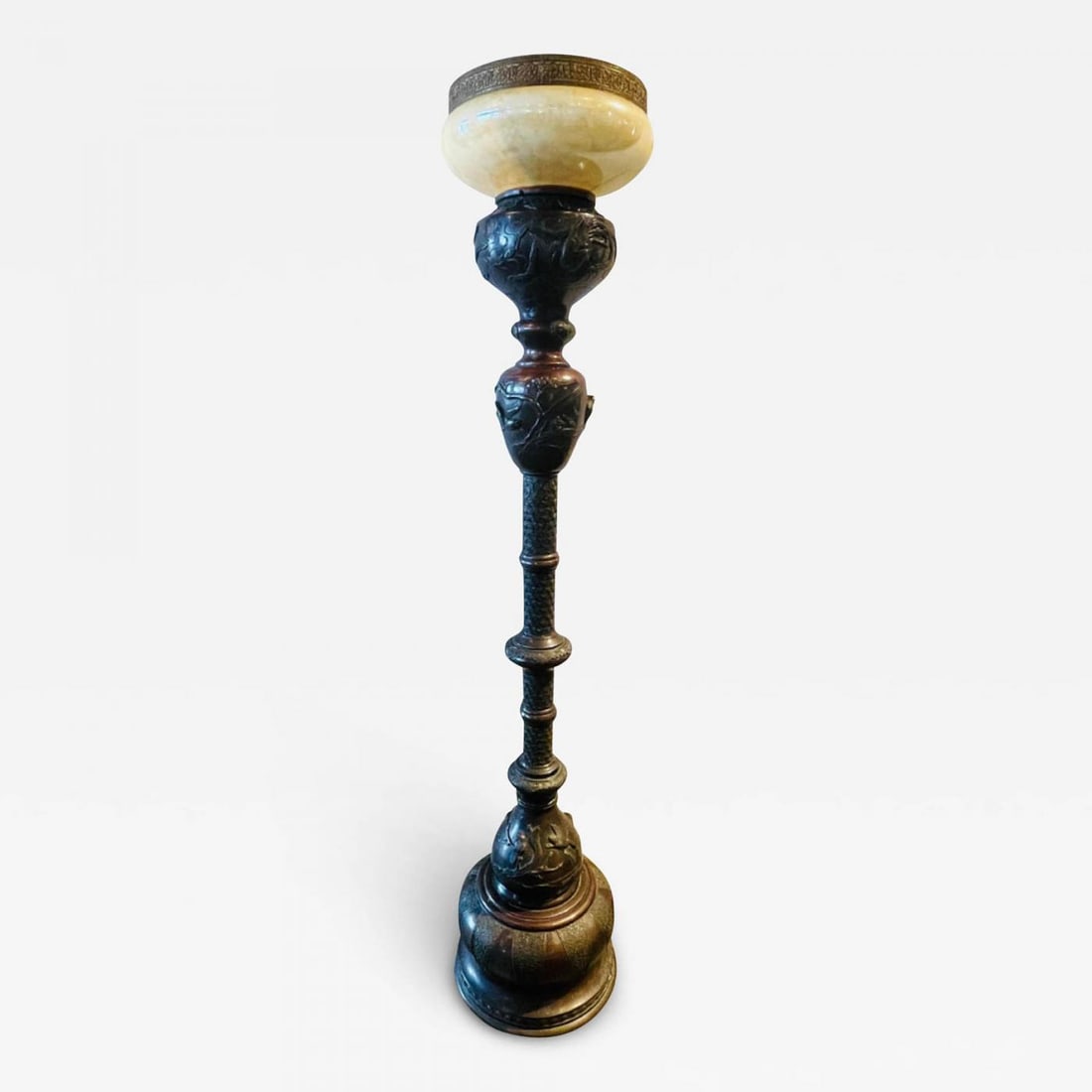 19th Century Japanese Meiji Bronze Torchiere or Floor Lamp - 2