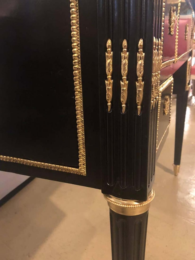 Jansen Styled Ebonized Bronze-Mounted Writing Office Desk Louis XVI Fashioned - 10