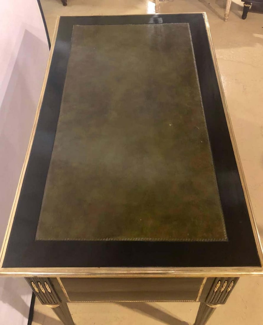 Jansen Styled Ebonized Bronze-Mounted Writing Office Desk Louis XVI Fashioned - 6