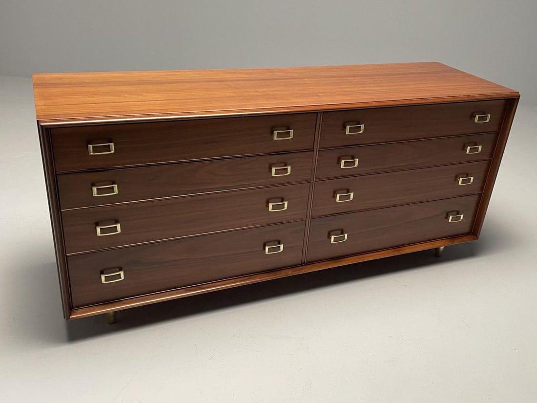 Paul Frankl, John Stuart, Mid-Century Modern, Dresser, Walnut, Brass, USA, 1950s - 5