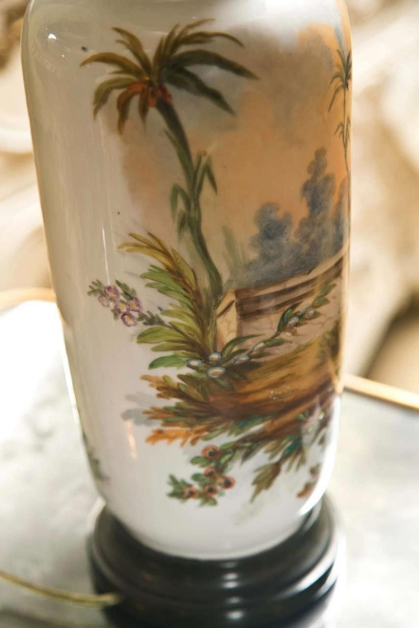 19 C. French Chinoiserie Porcelain Lamps - Pair - 6