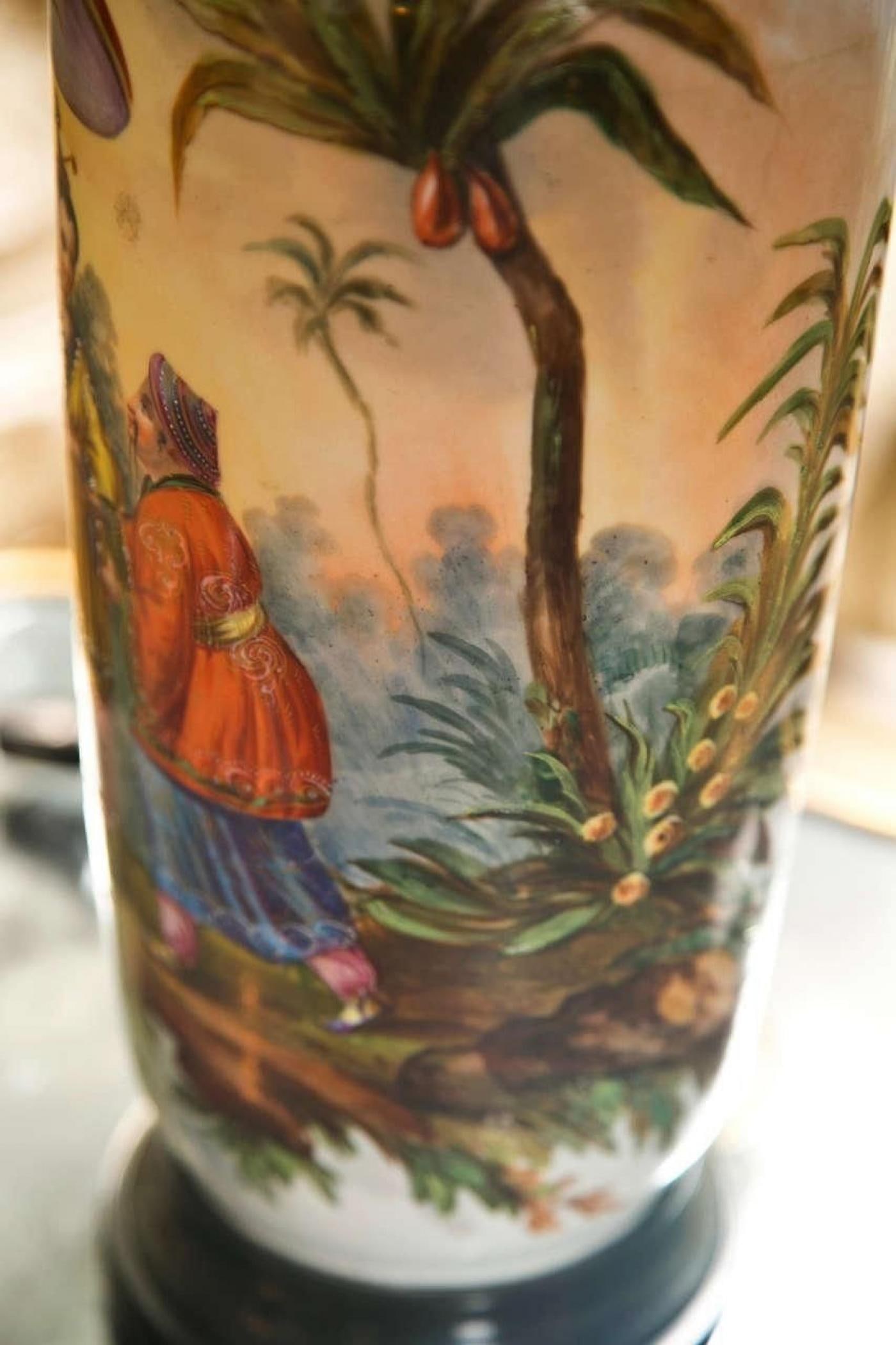 19 C. French Chinoiserie Porcelain Lamps - Pair - 9