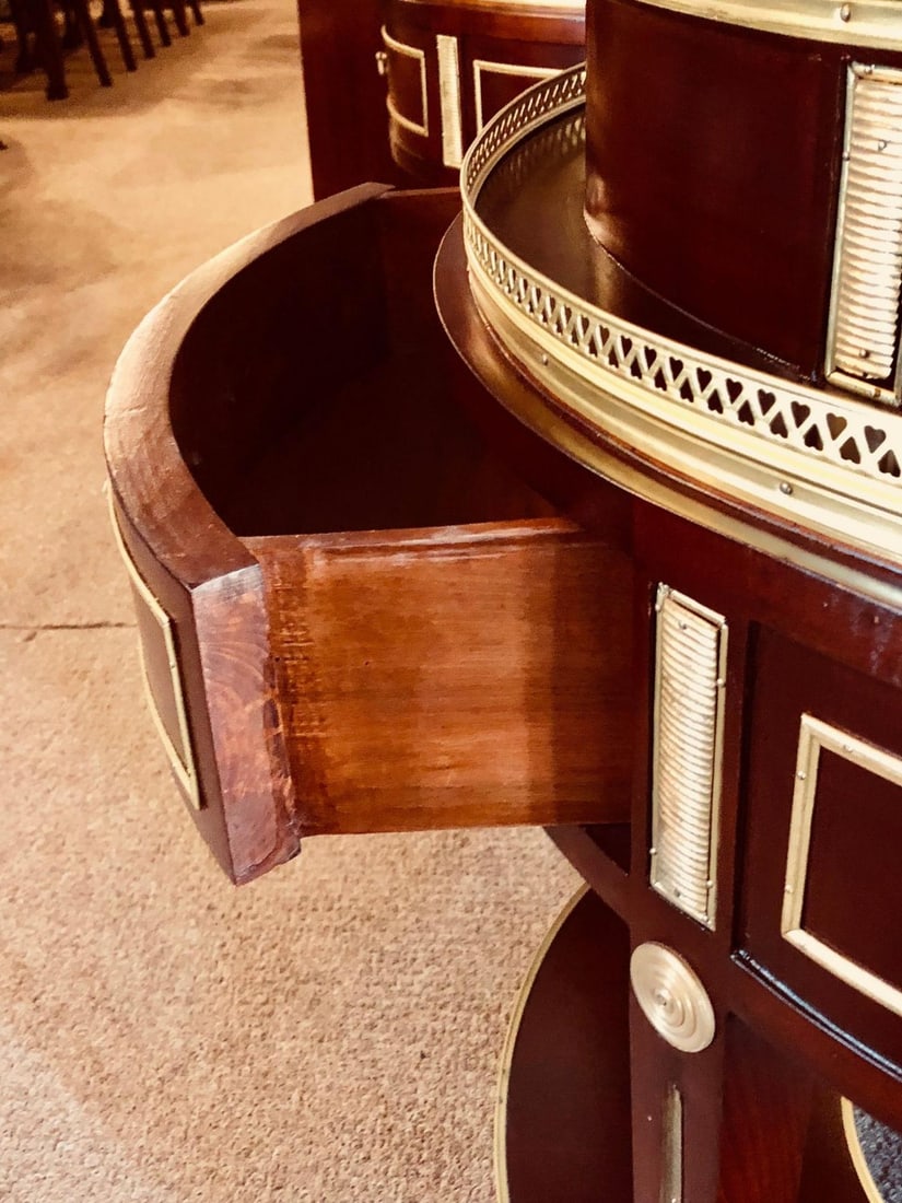 Pair of Russian Neoclassical Style Demilune End Tables or Nightstand Commodes - 11