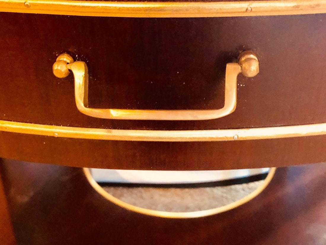 Pair of Russian Neoclassical Style Demilune End Tables or Nightstand Commodes - 12