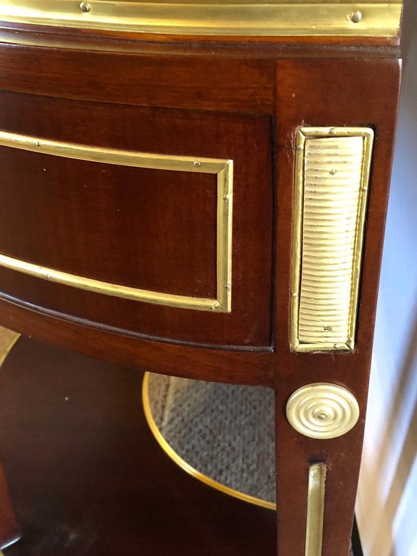 Pair of Russian Neoclassical Style Demilune End Tables or Nightstand Commodes - 7