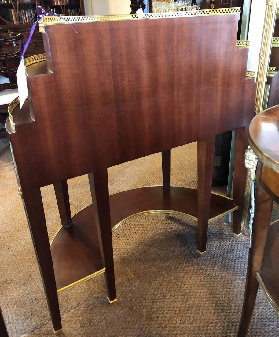 Pair of Russian Neoclassical Style Demilune End Tables or Nightstand Commodes - 9