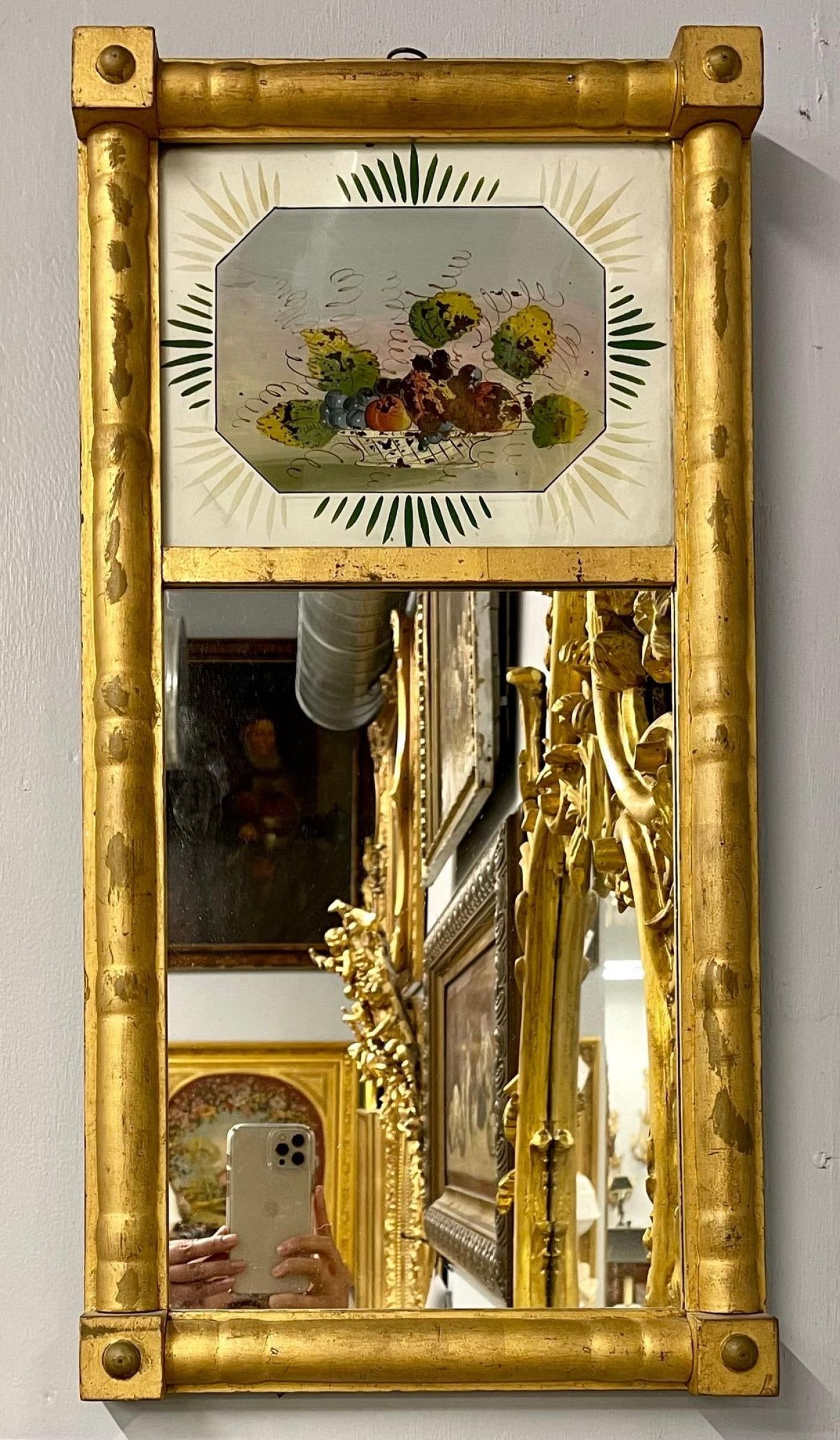 19th Century Federal Eglomise Decorated Wall or Table Mirror - 5