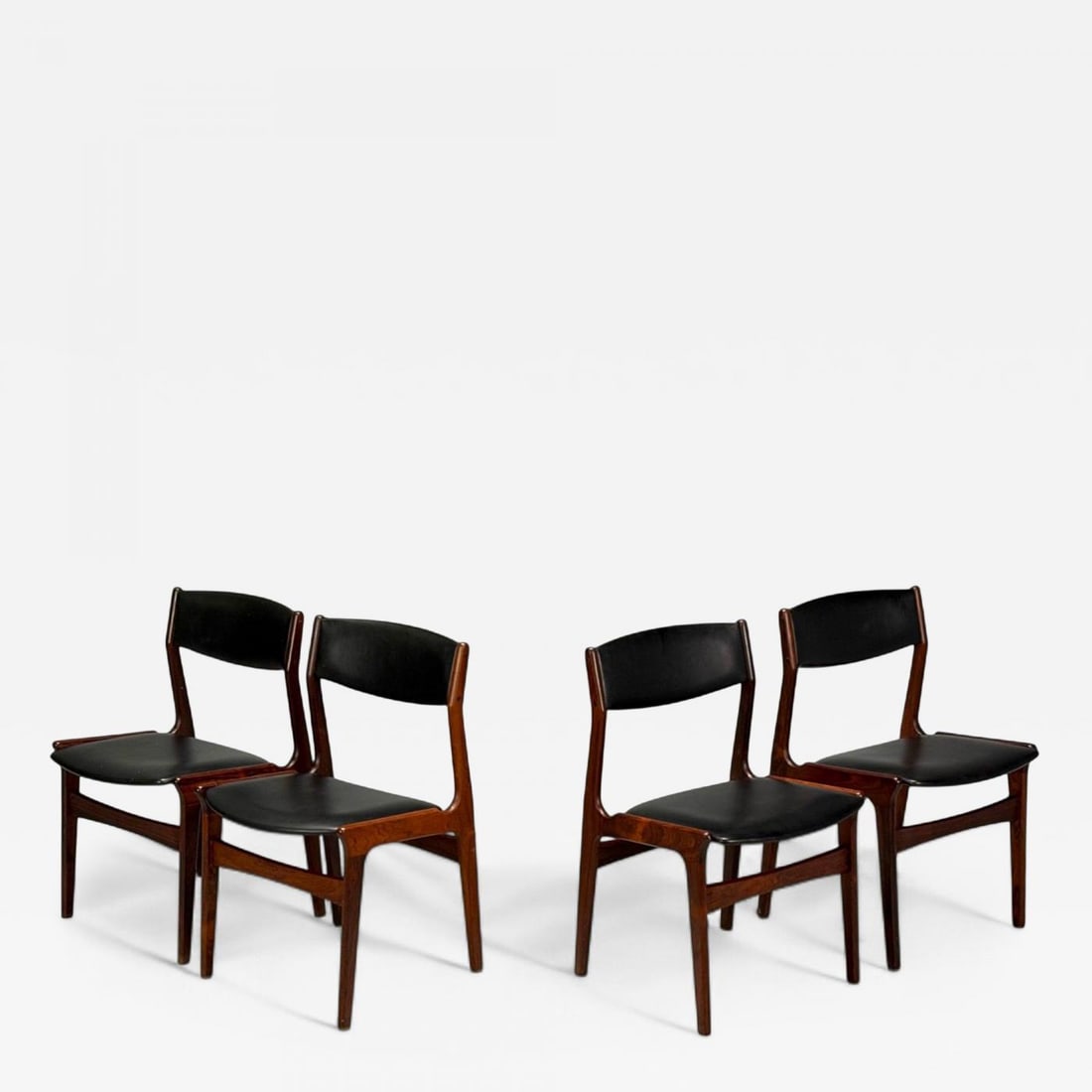 Danish Modern, Rosewood, Leatherette, Dining Chairs, Denmark, 1950s - 2