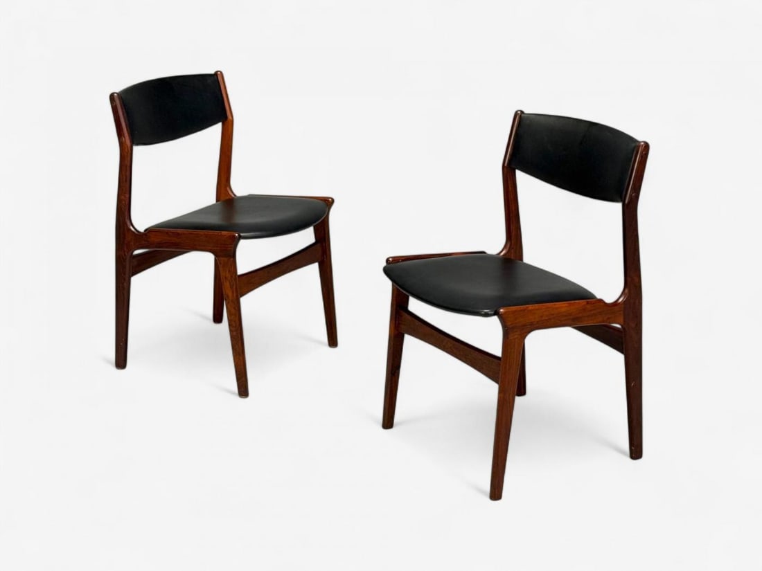 Danish Modern, Rosewood, Leatherette, Dining Chairs, Denmark, 1950s - 6