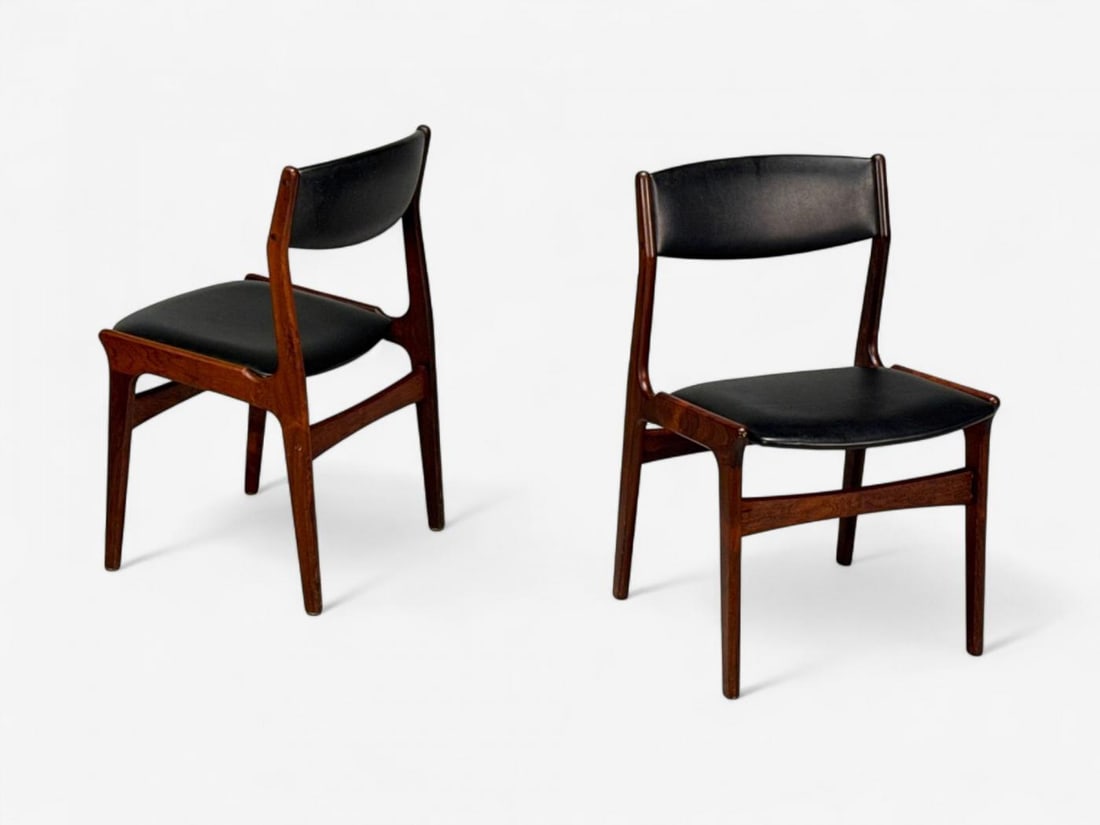 Danish Modern, Rosewood, Leatherette, Dining Chairs, Denmark, 1950s - 7
