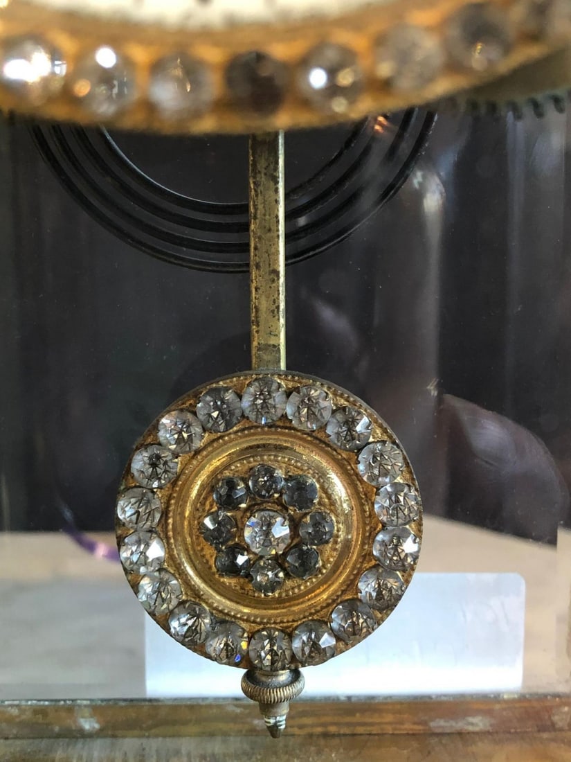 Crystal Face and Pendulum Clock Made by Ansonia Clock of New York - 6