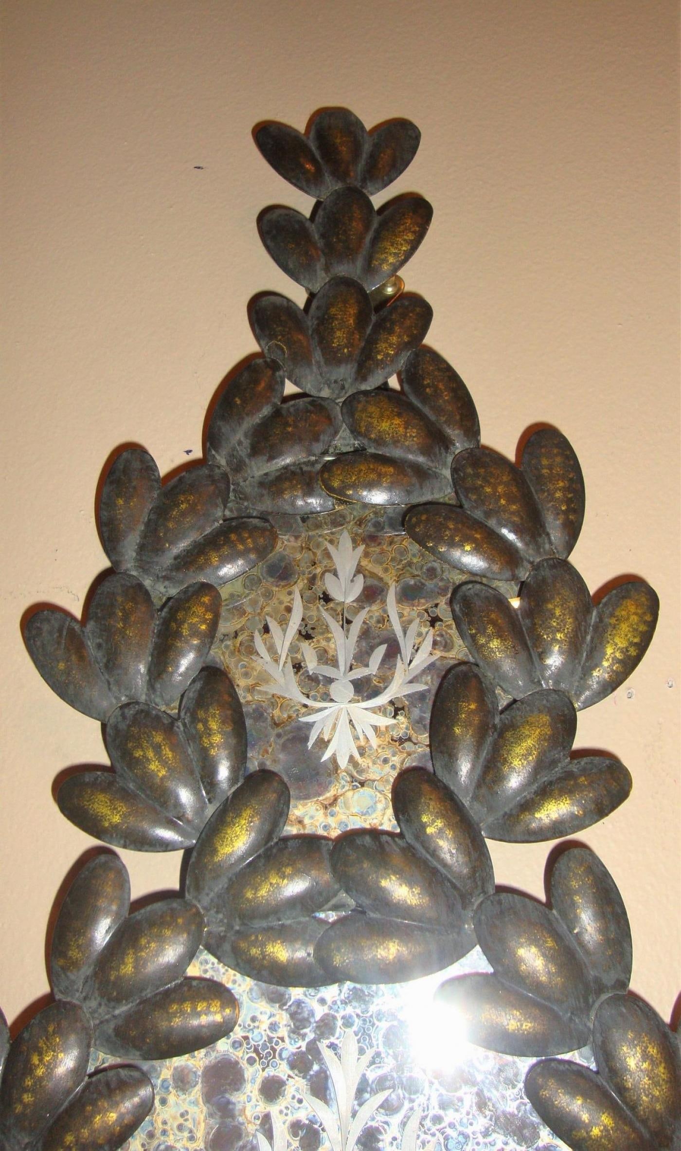 Pair of Mirrored and Metal Candle Sconces - 4