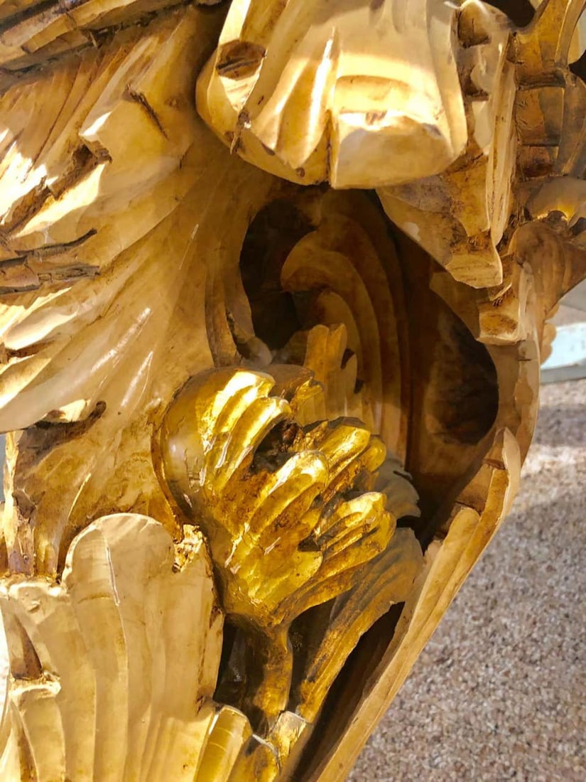 Palatial Italian Carved and Painted Base Marble Top Center or Dining Table - 6