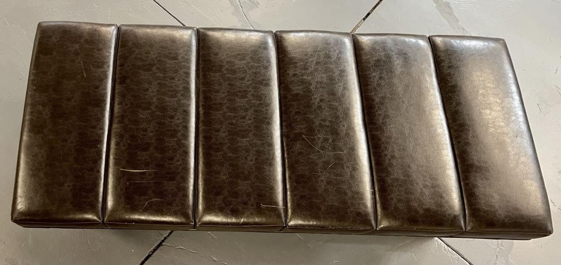 Mid-Century Modern Bench / Ottoman, Leather, Steel - 8