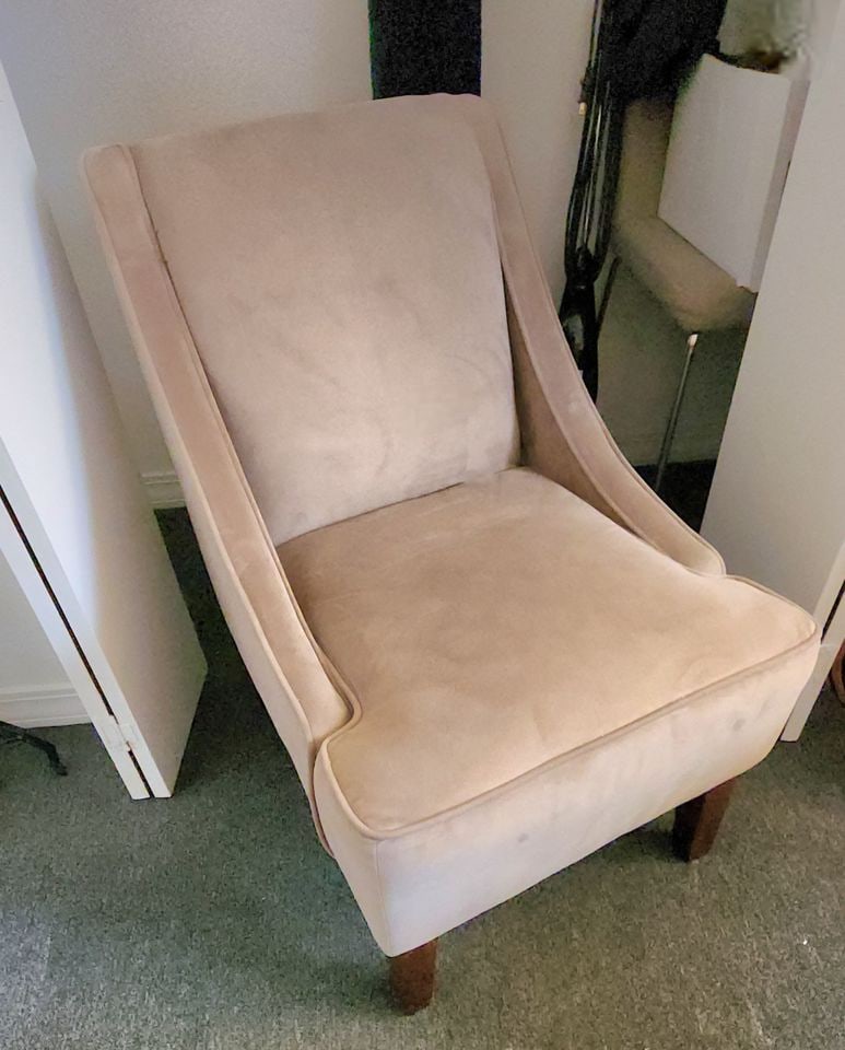 Contemporary modern designer upholstered accent side chair. Stylish and very comfortable. (1 of 2)