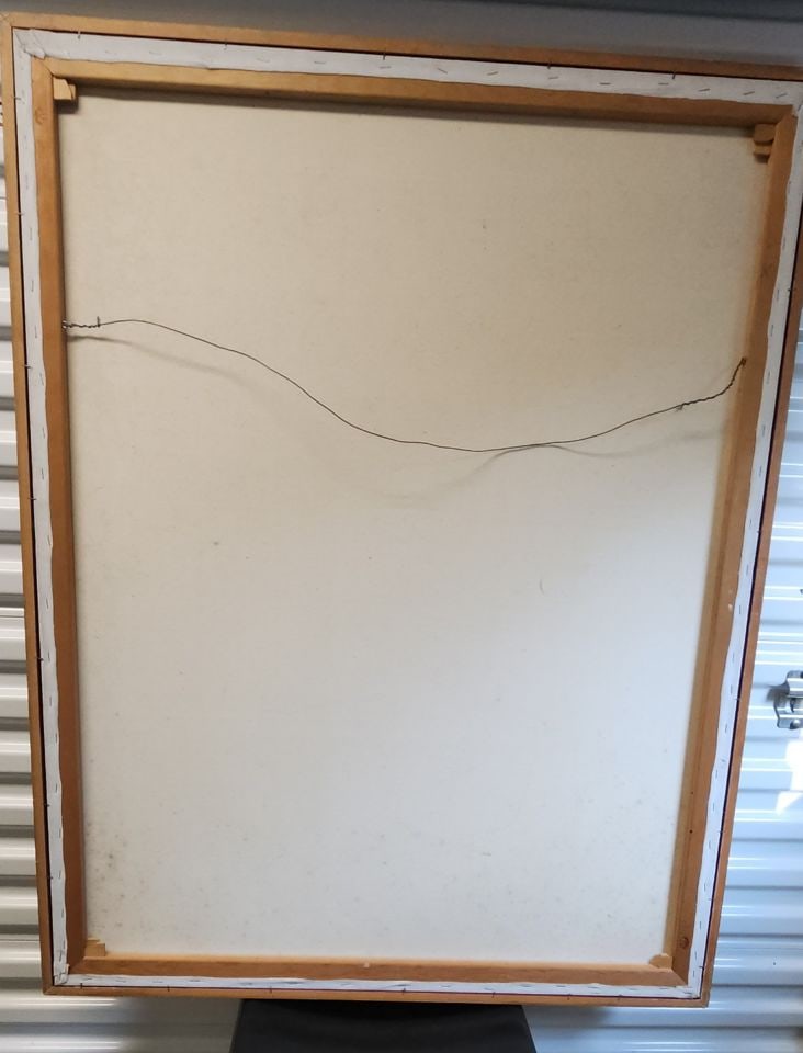 Captivating large mid-century abstract oil painting. - 4