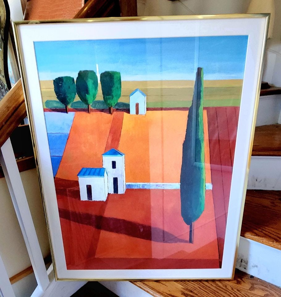 Barton Vintage signed print featuring minimalist rural landscape: Barton Vintage signed print featuring minimalist rural landscape Shipping:Domestic: Shipping rates are determined by destinationInternational: Foreign shipping rates are determined by destination.