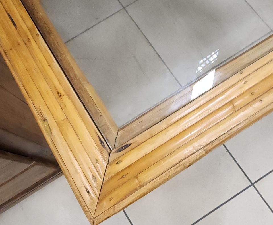 Vintage designer '70s or '80s rattan and glass dining table. Perfect for a modern or country decor. - 4