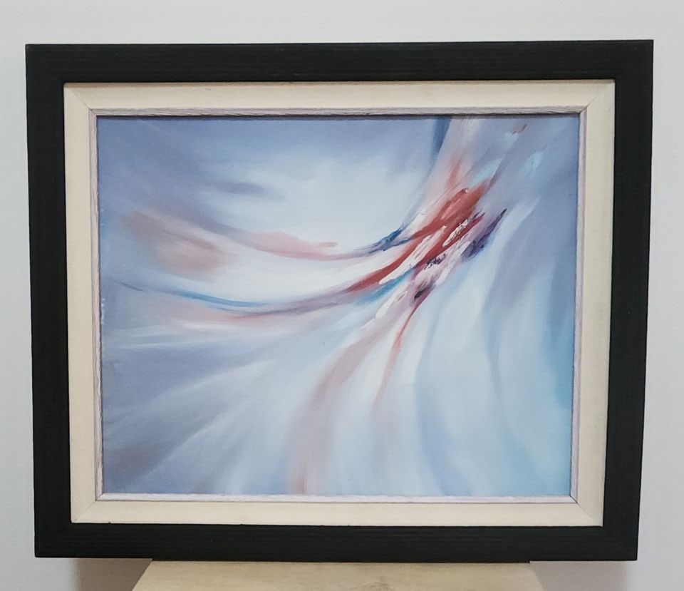 Vintage powerful modernist abstract oil painting 21 x25" (1 of 4)