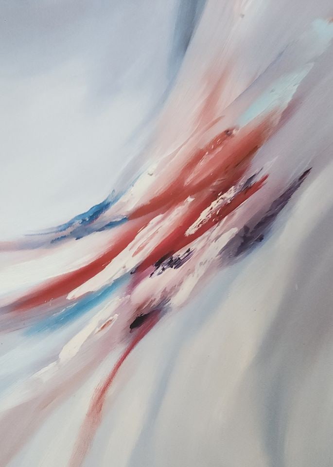 Vintage powerful modernist abstract oil painting 21 x25" - 4