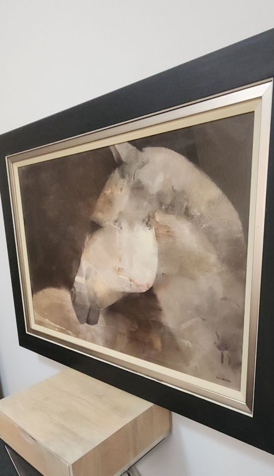 Albena Hiristova, Ltd. Edition 33x45 abstract expressionist oil painting imaged on board. - 3