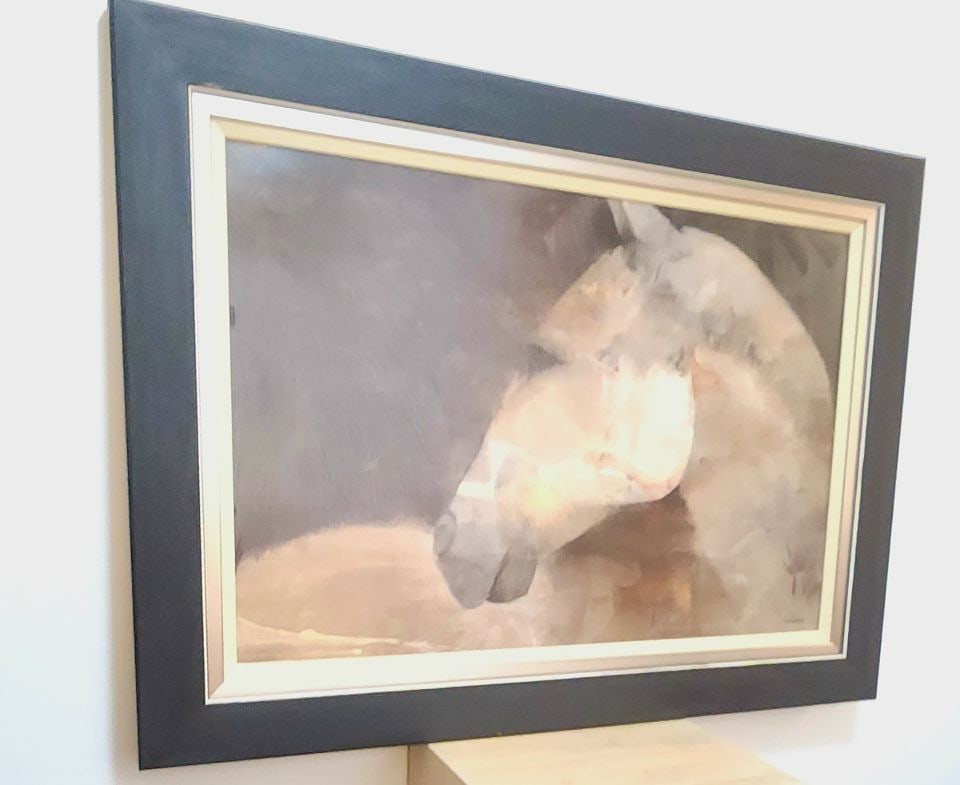 Albena Hiristova, Ltd. Edition 33x45 abstract expressionist oil painting imaged on board. - 5