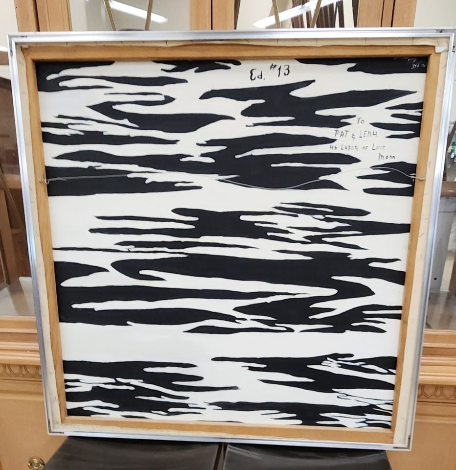 Wonderful mid-century floral impressionist still life oil painting by Anna. Circa '73. Signed. 36x36 - 4