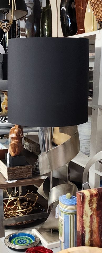 Hi-Design Mitchell Gold / Bob Williams tall modernist sculptural metal table lamp - 2