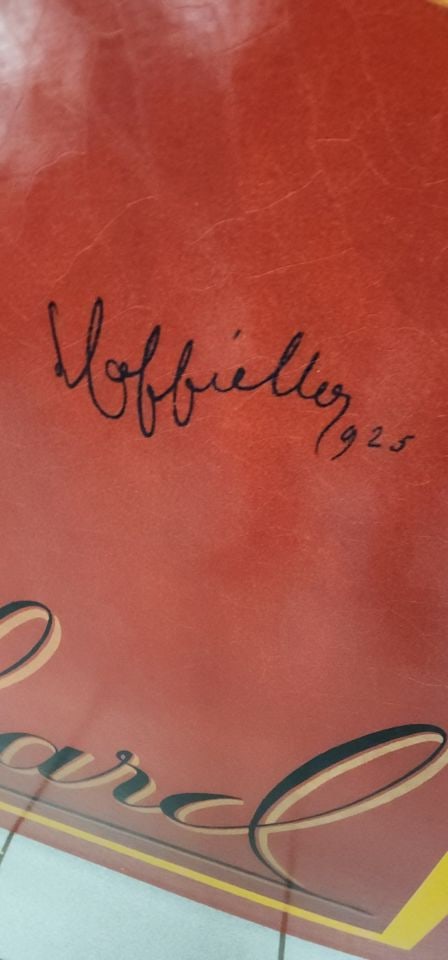 Signed Ultra-Large Vintage "Suchard Chocolate" Mixed Media representation of historic French poster. - 2