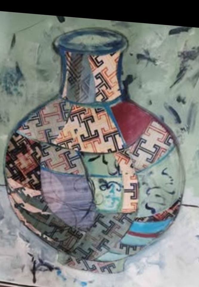 Vessel of Splendor Beatricia Sagar 2010. Incredible 36x36 post modern still life abstract mixed - 3