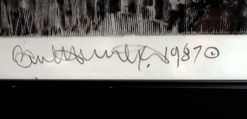 From 10th Avenue, vintage print of original impressionist work of NYC. Facsimile signed '87 - 3