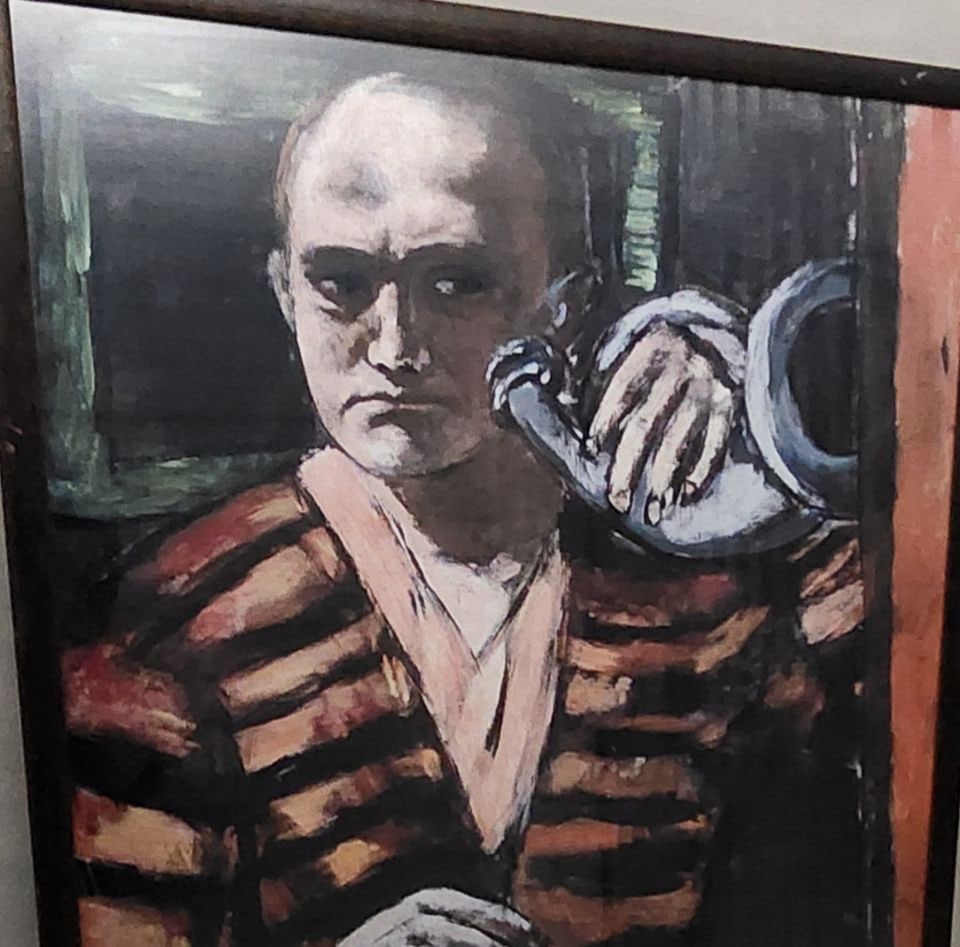 Max Beckmann, Neue Gallery 2001 poster celebrating his 1938 painting Self-Portrait w/ Horn - 2