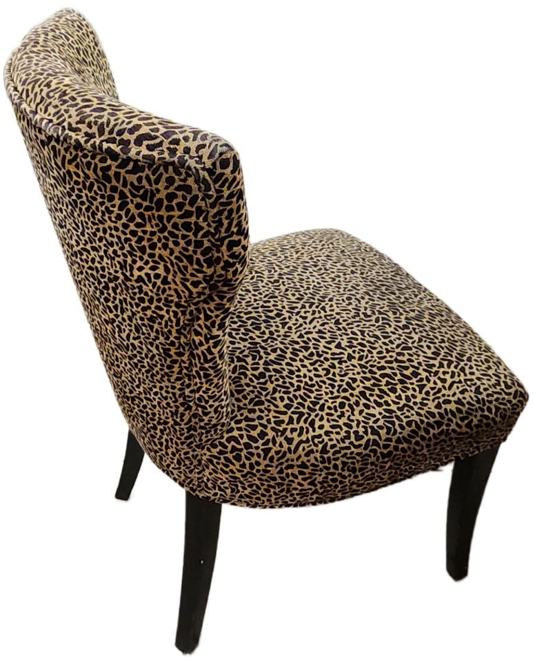 Stylish contemporary modern accent side chair upholstered with great leopard print fabric - 2