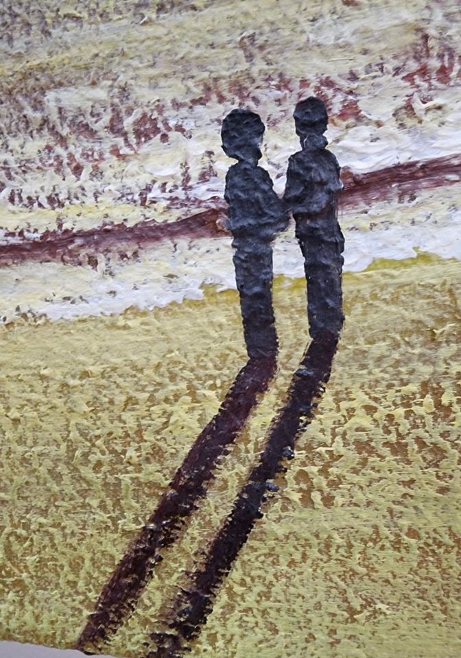 Large compelling vintage expressionist oil painting of surreal landscape - 4