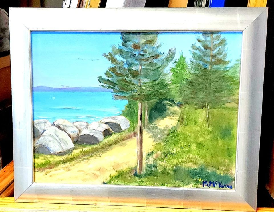 Signed vintage original impressionist landscape oil painting w/ still life style composition. 15"x: Signed vintage original impressionist landscape oil painting w/ still life style composition. 15"x 20" Shipping:Domestic: Shipping rates are determined by destinationInternational: Foreign shipping